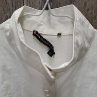 LS Show Shirt, snap collar *gc, dingy, v.crinkled, seam puckers, torn tab, older