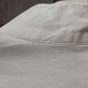 LS Show Shirt, snap collar *gc, dingy, v.crinkled, seam puckers, torn tab, older