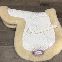Rolled Edge Fitted Fleece Hunter Saddle Pad *vgc, mnr stains, pills, hair, mnr stiff, puckers
