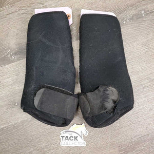 Closed Boots, velcro *fair, clean, hairy, v.snagged, pilly, rough & clumpy lining, hole, torn velcro, thin edges