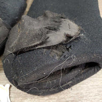 Closed Boots, velcro *fair, clean, hairy, v.snagged, pilly, rough & clumpy lining, hole, torn velcro, thin edges
