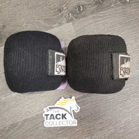 2 Stretchy Elastic & Quilt Exercise Leg Wraps *gc, dirty, stains, hair