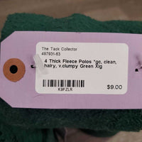 4 Thick Fleece Polos *gc, clean, hairy, v.clumpy