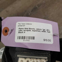Hind Boots, velcro *gc, dirt, rubs, scrapes, squished, older, hair