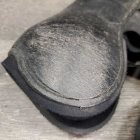 Pr Open Front Boots, velcro *gc/fair, 1 squished, faded, scrapes, clean, hair, rubs, residue