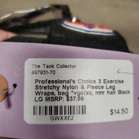 3 Exercise Stretchy Nylon & Fleece Leg Wraps, bag *vgc/xc, mnr hair
