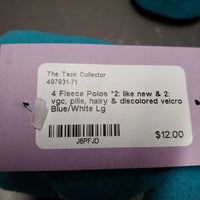 4 Fleece Polos *2: like new & 2: vgc, pills, hairy & discolored velcro