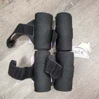 4 Stretchy Nylon Leg Wraps *vgc, clean, mnr pilly & faded edges, older?
