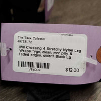 4 Stretchy Nylon Leg Wraps *vgc, clean, mnr pilly & faded edges, older?
