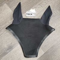 Mesh & Leather Ear Bonnet Fly Veil *xc/vgc, clean, mnr hair, stain?dirt & edge rubs
