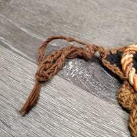 Crochet Ear Bonnet Fly Veil, piping *gc, hairy, inner stains, cut String, faded, curled edges