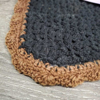 Crochet Ear Bonnet Fly Veil, piping *gc, hairy, inner stains, cut String, faded, curled edges
