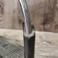 Hvy Flexi Stirrup Irons, grips *gc/fair, squeaky, torn rubber, clean & mnr dirt/residue, scratches, stains
