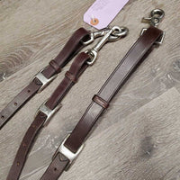 Leather & Elastic Breastplate, Running Martingale Attach, snaps *vgc, clean, mnr stains & dirt
