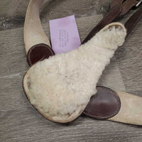 Leather & Elastic Breastplate, Running Martingale Attach, snaps *vgc, clean, mnr stains & dirt