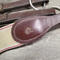 Leather & Elastic Breastplate, Running Martingale Attach, snaps *vgc, clean, mnr stains & dirt
