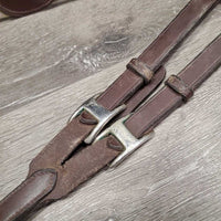 Leather & Elastic Breastplate, Running Martingale Attach, snaps *vgc, clean, mnr stains & dirt

