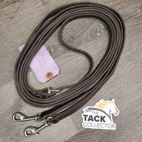 Narrow Soft Leather Draw Reins, snaps *gc, dirty, rubs, uneven
