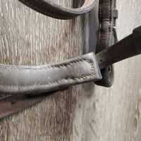 Soft Rsd Padded Bridle, Rubber Reins, Buckles *gc, NO Flash, clean, older, mnr dirt, rubs & film, repaired