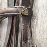 Soft Rsd Padded Bridle, Rubber Reins, Buckles *gc, NO Flash, clean, older, mnr dirt, rubs & film, repaired
