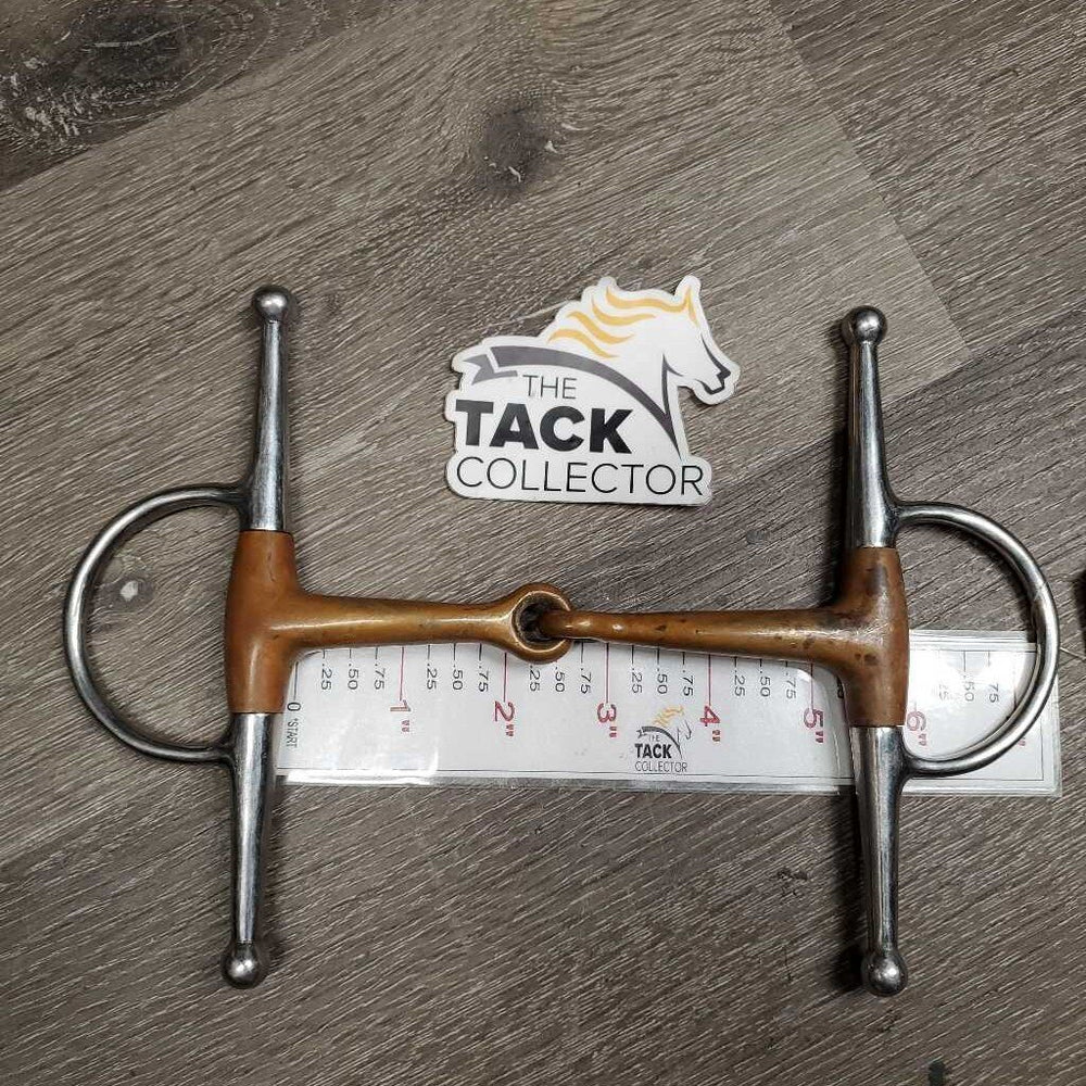 Med Copper Full Cheek Snaffle Bit *gc, clean, stains, mnr scratcges