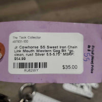 Jr Cowhorse SS Sweet Iron Chain Link Mouth Western Gag Bit *gc, clean, rust
