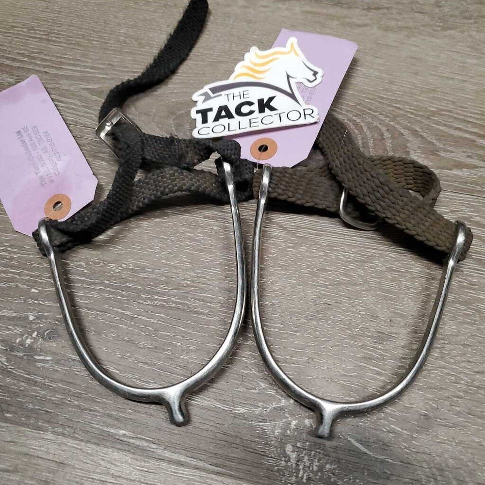 Pr POW Spurs, nylon straps *gc, mismatched straps, rubs, scratches, dirty