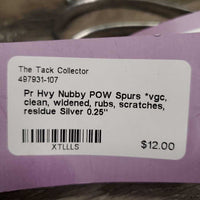Pr Hvy Nubby POW Spurs *vgc, clean, widened, rubs, scratches, residue
