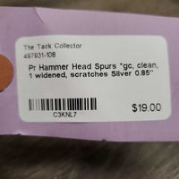 Pr Hammer Head Spurs *gc, clean, 1 widened, scratches
