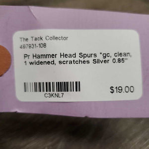 Pr Hammer Head Spurs *gc, clean, 1 widened, scratches