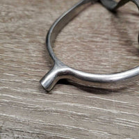 1 ONLY POW Spur, Narrow Leather Spur Strap *gc, clean & mnr dirt/residue, scratches, widened, cracked strap
