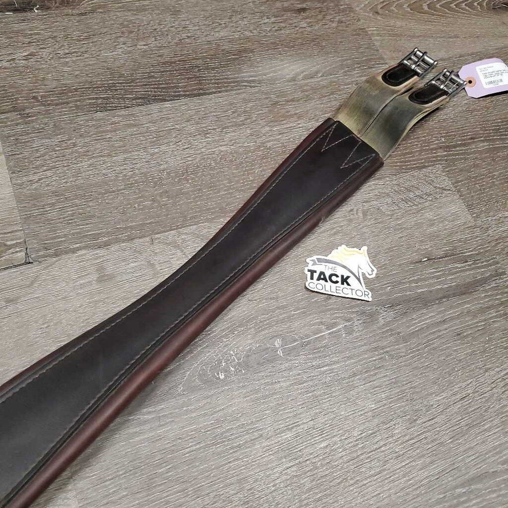 Thick Padded Leather Girth, 1x els *vgc, clean, dusty, rubs, creases, stains