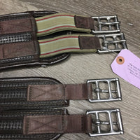 Nylon Web Neoprene Girth, 1x els *gc, clean, rubs, stains, mnr dirt & edge holes, faded
