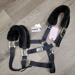 "Blanca" Nylon Fleece Halter, adj, snap *like new, no rope