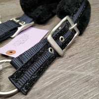 "Blanca" Nylon Fleece Halter, adj, snap *like new, no rope