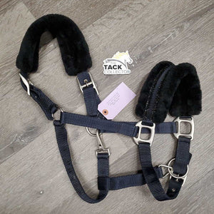 "Blanca" Nylon Fleece Halter, adj, snap *like new, no rope