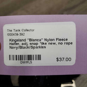"Blanca" Nylon Fleece Halter, adj, snap *like new, no rope