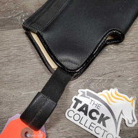 Hvy Leather Half Chaps, Back Zip *vgc/gc, clean & mnr dirt, stains & faded
