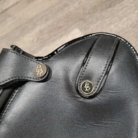 Hvy Leather Half Chaps, Back Zip *vgc/gc, clean & mnr dirt, stains & faded
