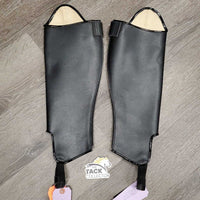 Hvy Leather Half Chaps, Back Zip *vgc/gc, clean & mnr dirt, stains & faded
