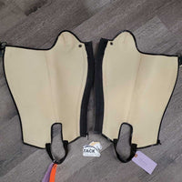 Hvy Leather Half Chaps, Back Zip *vgc/gc, clean & mnr dirt, stains & faded
