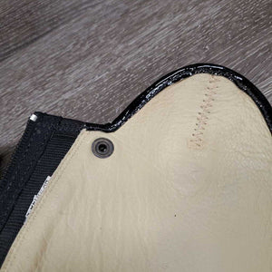 Hvy Leather Half Chaps, Back Zip *vgc/gc, clean & mnr dirt, stains & faded