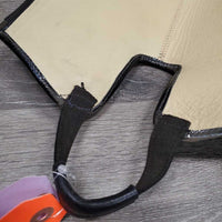Hvy Leather Half Chaps, Back Zip *vgc/gc, clean & mnr dirt, stains & faded

