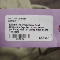 Euro Seat Breeches *vgc/xc, v.mnr seam puckers, stain & pulled seat seam
