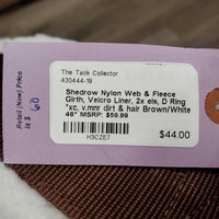 Nylon Web & Fleece Girth, Velcro Liner, 2x els, D Ring *xc, v.mnr dirt & hair
