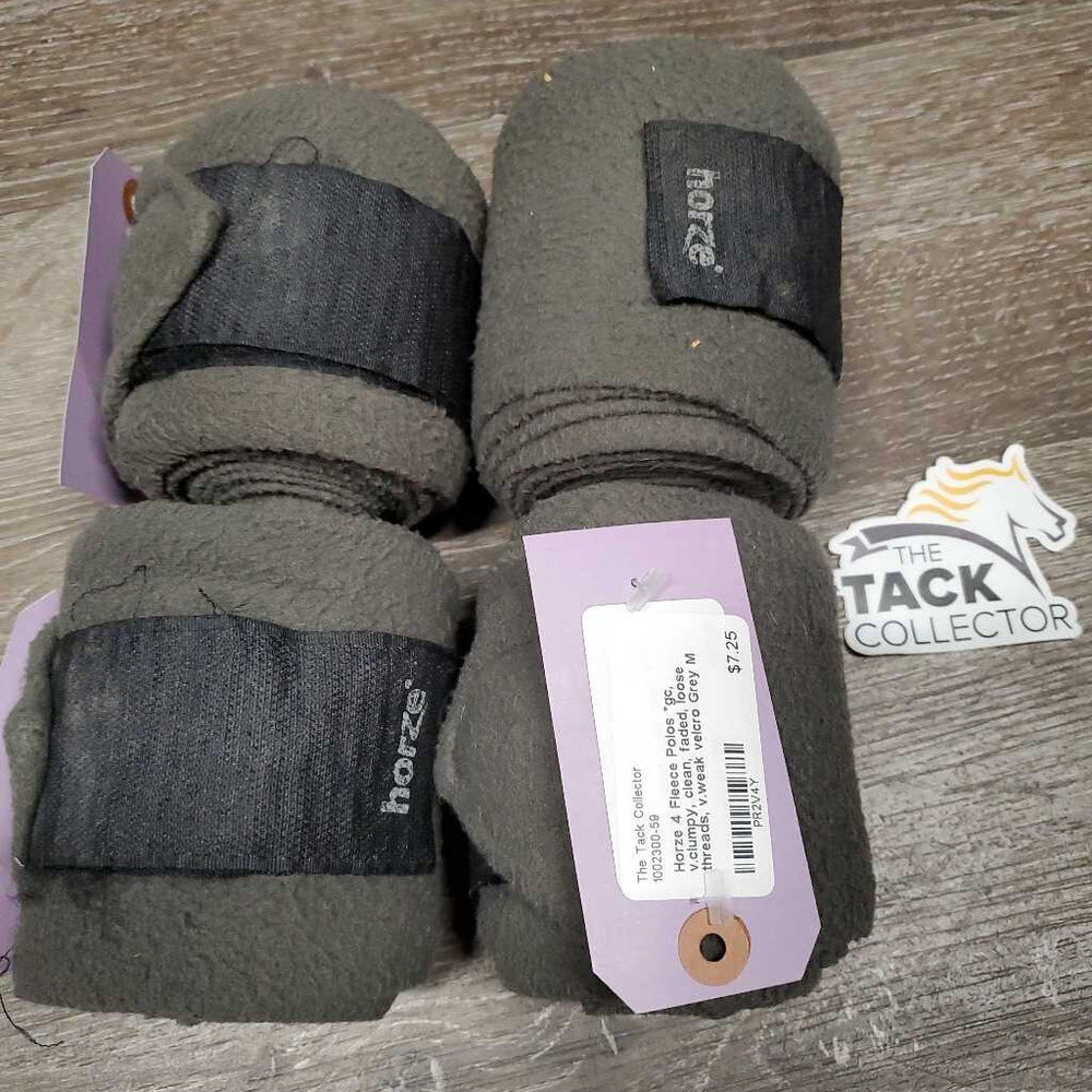 4 Fleece Polos *gc, v.clumpy, clean, faded, loose threads, v.weak velcro