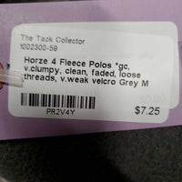 4 Fleece Polos *gc, v.clumpy, clean, faded, loose threads, v.weak velcro
