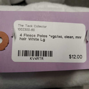 4 Fleece Polos *vgc/xc, clean, mnr hair