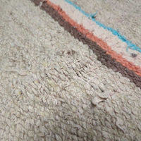 Woven Saddle Blanket *gc/fair, clean, older, frayed, shrunk?, dingy, pilly, tears
