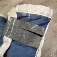 Front & Hind Shipping Boots *fair, older, mnr dirt?, faded, stains, holey edges, torn velcro, edge rubs/frays, unstitched seams